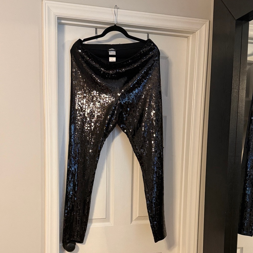 Express Black Sequin Tank Top
